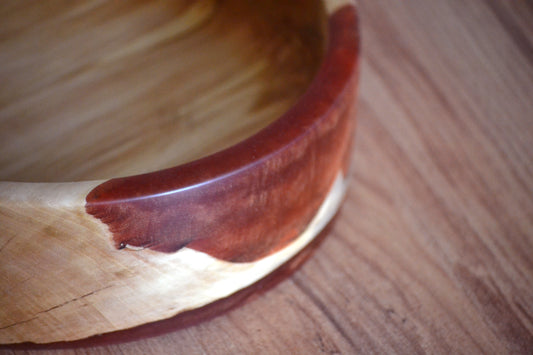 Handmade Horse Chestnut Epoxy Bowl - Red Design by Timberflow