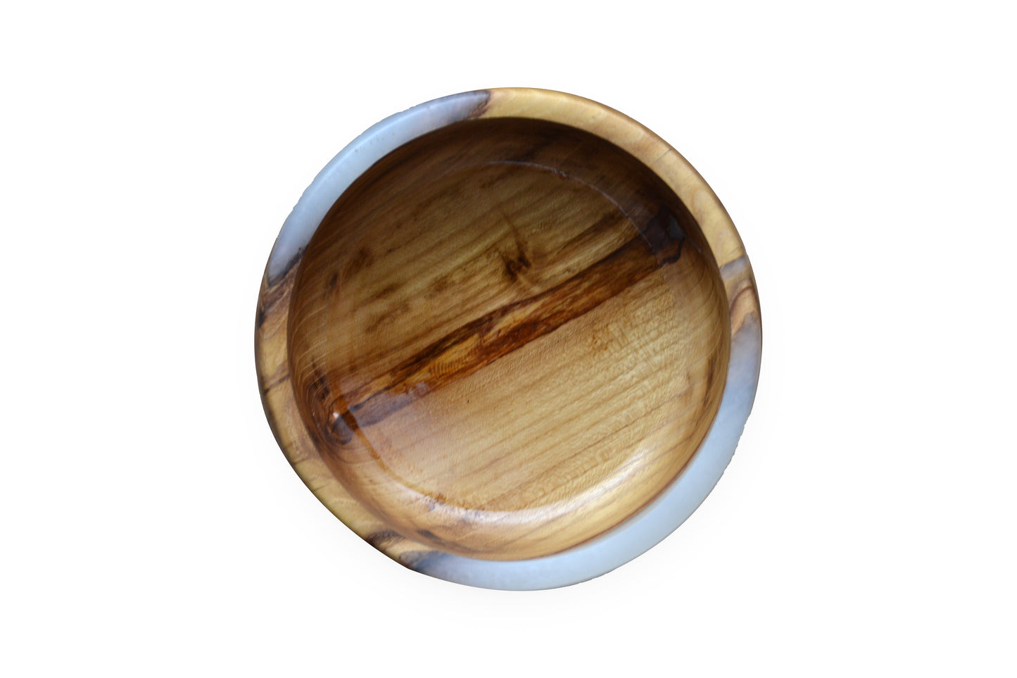 Handmade Acacia Epoxy Bowl - White Design by Timberflow