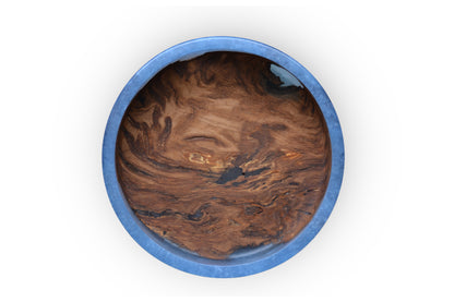 Handmade Oak Epoxy Bowl 150 Years Old - Baby Blue Design by Timberflow