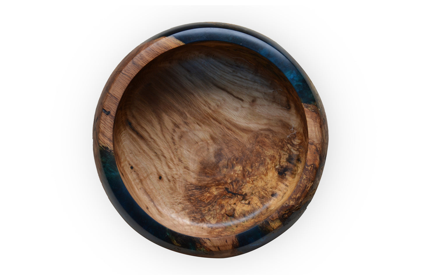 Handmade Oak Epoxy Bowl 150 Years Old - Blue Design by Timberflow