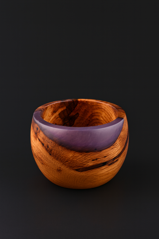 Handmade Oak Epoxy Bowl - Purple Design by Timberflow