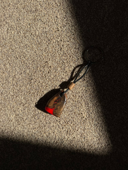 Handmade Epoxy Keyring - Red Design by Timberflow